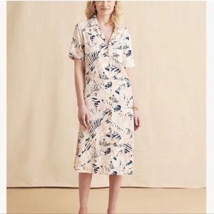 Faherty Linen Blend Pool in Canopy Palm Print Dress